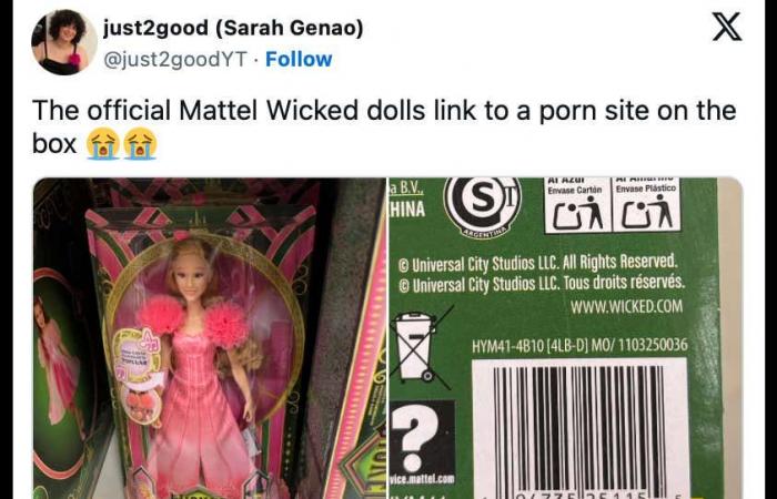 Mattel Apologizes After Accidentally Promoting A Porn Site On Packaging For New ‘Wicked’ Doll