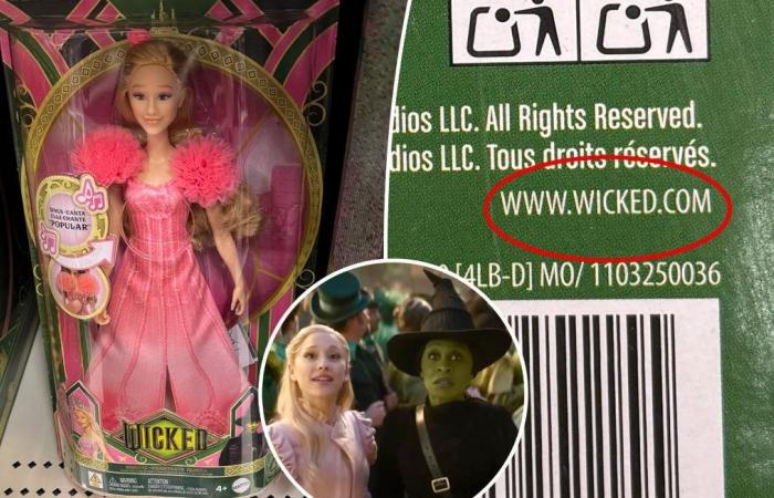 A link on the boxes of dolls from the film “Wicked” leads to a porn site… Mattel apologizes