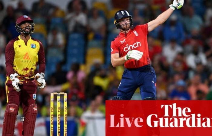 West Indies v England: second men’s T20 cricket international – as it happened | Cricket