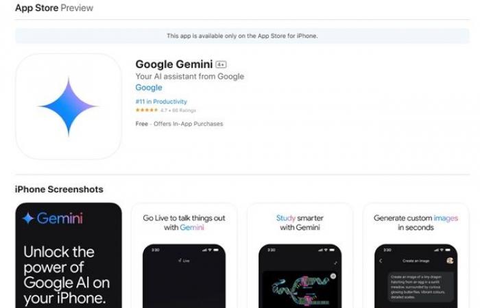 Google Gemini AI app shows up on iOS App Store ahead of launch