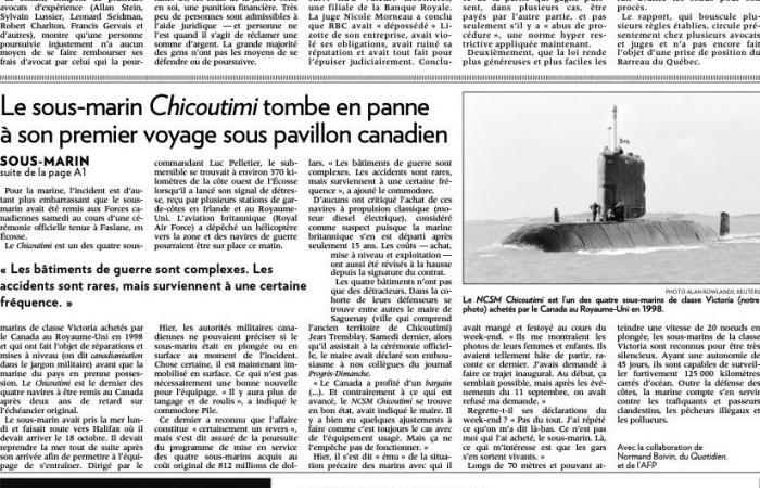 Remembrance Day | 20 years ago, the nightmare of HMCS Chicoutimi