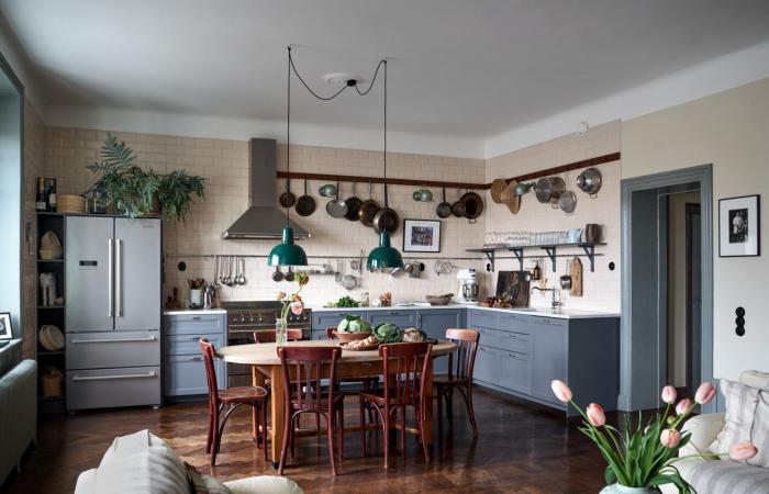 A vintage apartment of 117m2 with a view of the rooftops