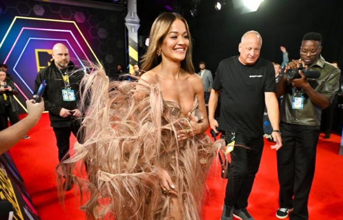 Rita Ora wore a hair dress to the MTV Europe Music Awards.