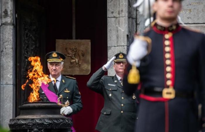 King Philippe commemorates the Armistice at the foot of the Congress column in Brussels (photos)