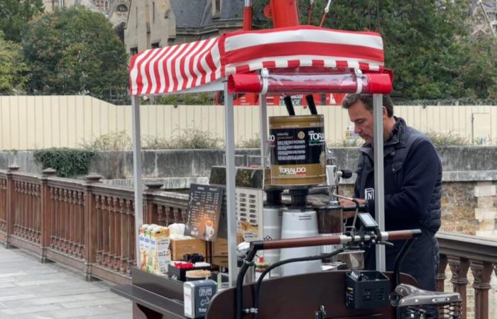 in Paris, this street vendor complains of being kicked out for no reason