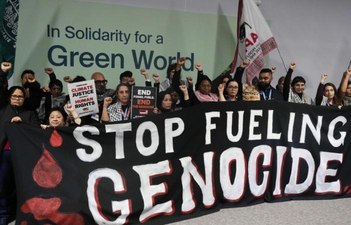 Anti-Israel protests at the opening of COP29