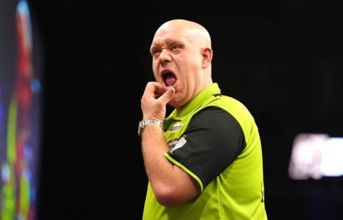 Michael van Gerwen out of Grand Slam as Luke Littler almost hits nine-darter