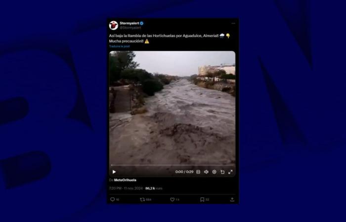 images of the floods affecting the Almeria region