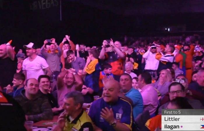 Luke Littler plays the showman at the Grand Slam of Darts as he misses out on record-breaking 9-darter by millimetres