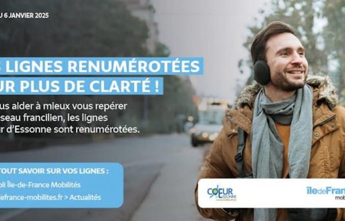 On January 6, your bus lines change number in the Cœur d'Essonne region