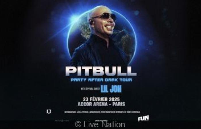 Pitbull in concert at the Accor Arena in Paris in February 2025