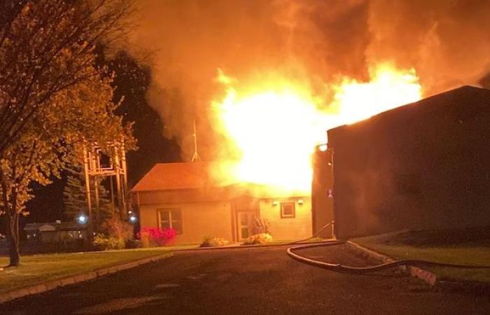 A minor arrested in connection with the fire at the community center in Sayabec