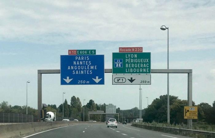 the A10 motorway closed several nights for works near Bordeaux