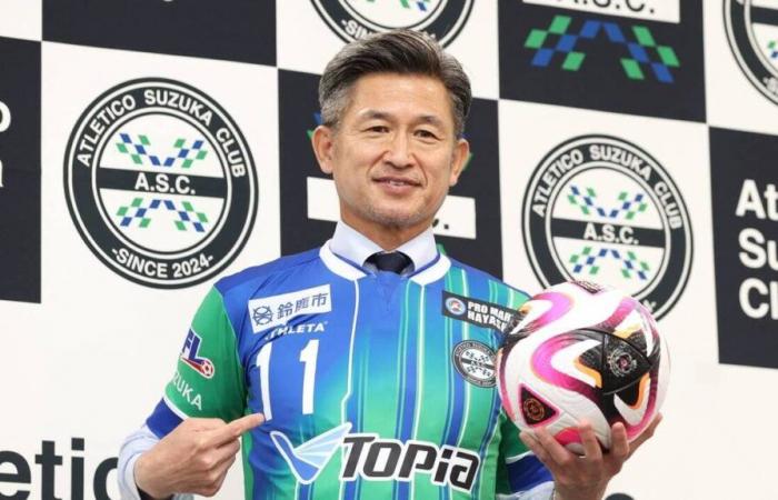 Soccer. At 57, Kazuyoshi Miura plans to play another year