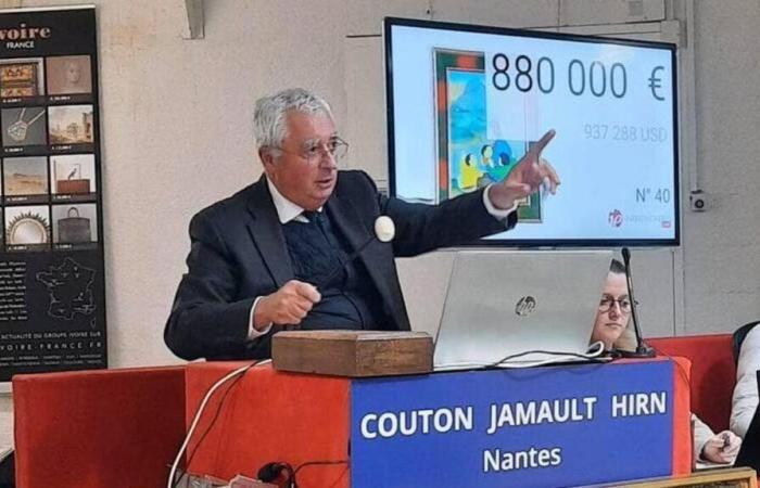 A painting sold for a record price of more than a million euros in an auction room in Nantes