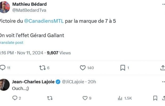 The tension is palpable between Jean-Charles Lajoie and Georges Laraque