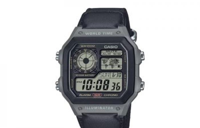 The new Casio AE1200WH multifunction digital watches, with a ten-year battery life, appear