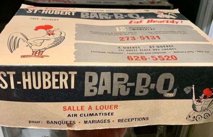 An old St-Hubert box from the 70s found in the attic of a chalet near Stoneham