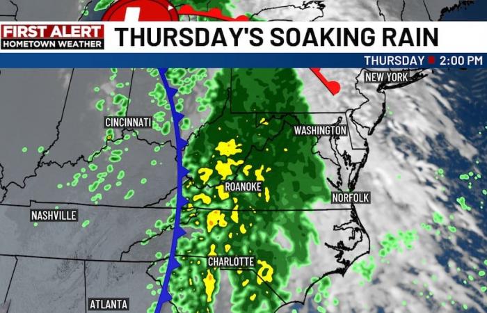 Rain & coldest air since February arrives late this week