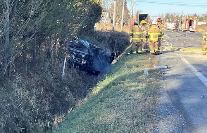 One dead and four injured after a collision in Saint-Edmond-de-Grantham