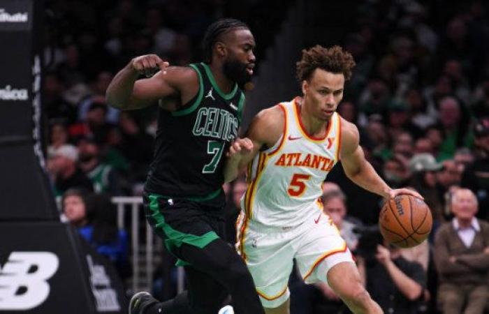 Dyson Daniels scores career-high 28 points, Atlanta Hawks beat Boston Celtics, Allen Iverson steals record