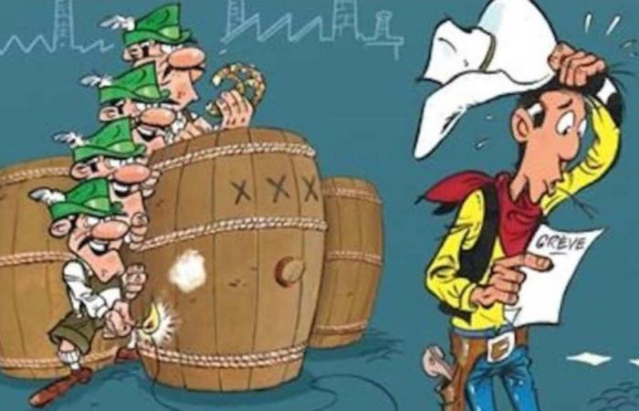 Lucky Luke in the mists of North America and beer