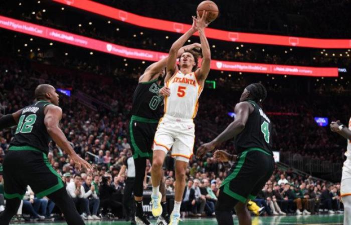 Dyson Daniels scores career-high 28 points, Atlanta Hawks beat Boston Celtics, Allen Iverson steals record