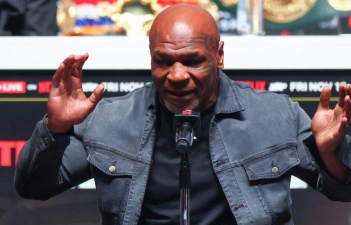 Mike Tyson vs. Jake Paul press conference: ‘Iron Mike’ says few words as Paul makes bets with other fighters