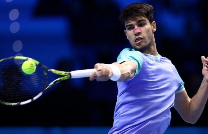 Alcaraz’s great performance in his match against Rublev at the ATP Finals: drop into the net, lob and backhand at the back of the court