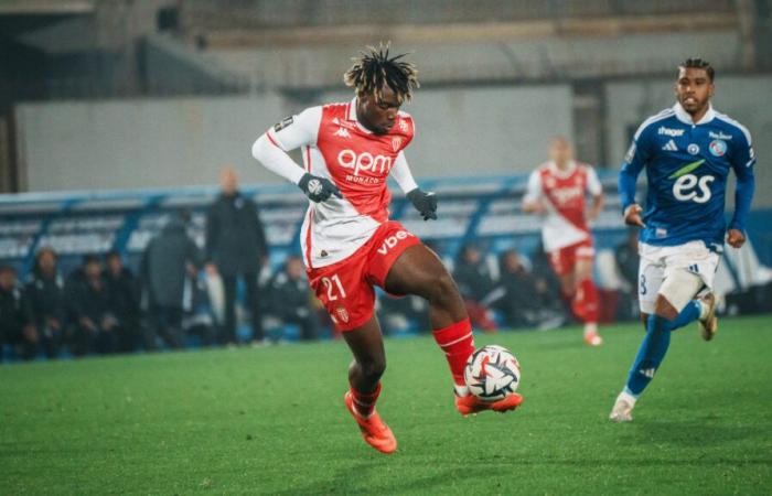 Find the 30 youngest scorers for AS Monaco in Ligue 1