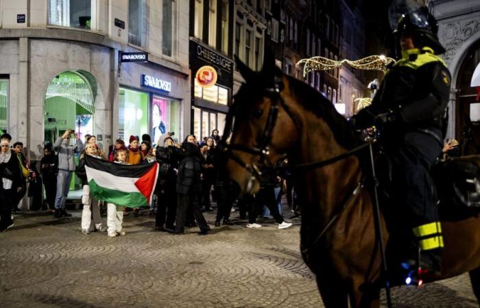 several dozen pro-Palestinian activists arrested during a banned demonstration in Amsterdam