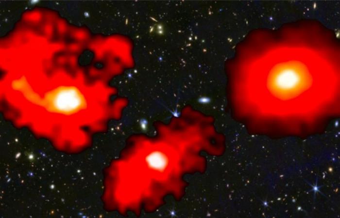 Discovery of three astonishing galactic “red monsters”