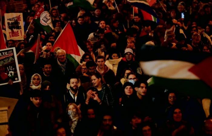 several thousand demonstrators gathered in opposition to a gala in support of Israel