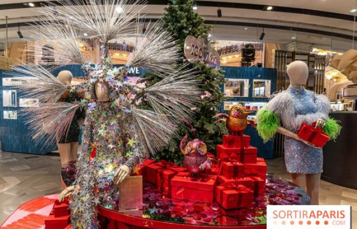 Inauguration of the windows and the Christmas tree at Galeries Lafayette 2024 with Vianney in showcase