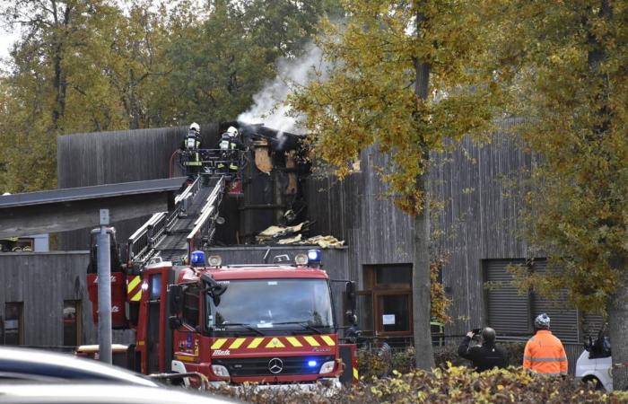 How are children looked after after the fire in a multi-reception center in Malesherbes?