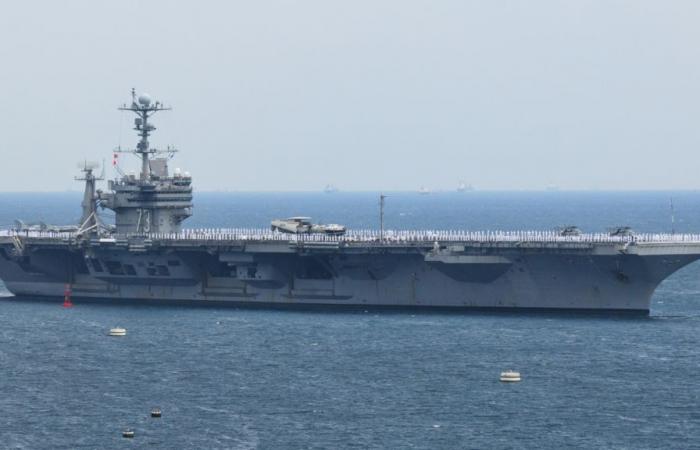 what is this large American aircraft carrier which joined Japanese and South Korean troops?