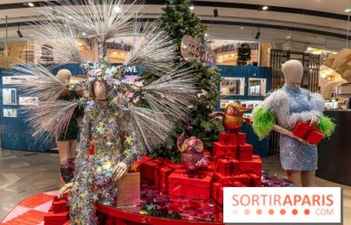 Inauguration of the windows and the Christmas tree at Galeries Lafayette 2024 with Vianney in showcase