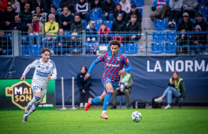 Two players from Stade Malherbe Caen score with the French U19 team