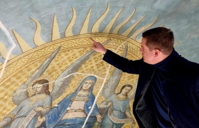 the church of Villedieu rediscovers its fresco in the apse vault