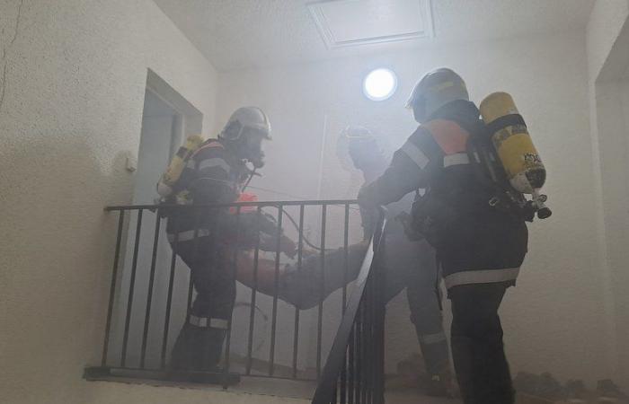 Fire: firefighters carried out an exercise within the premises of the Castelnaudary gendarmerie