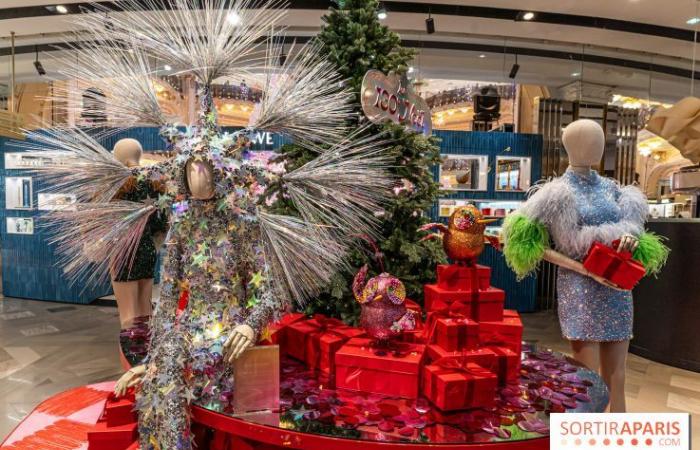 Inauguration of the windows and the Christmas tree at Galeries Lafayette 2024 with Vianney in showcase