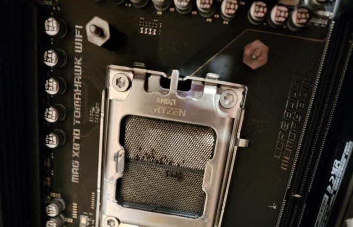 The Ryzen 7 9800X3D overheats to the point of burning a user's motherboard stock