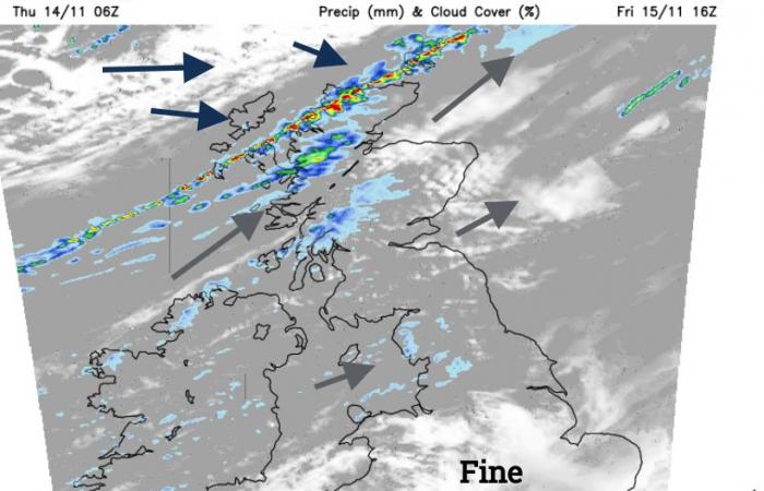 Colder air arrives from the Arctic