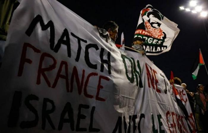 Before the France-Israel match, a “stop genocide” demonstration near Paris