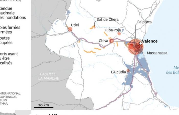 a map to understand the extent of the damage in the Valencia region