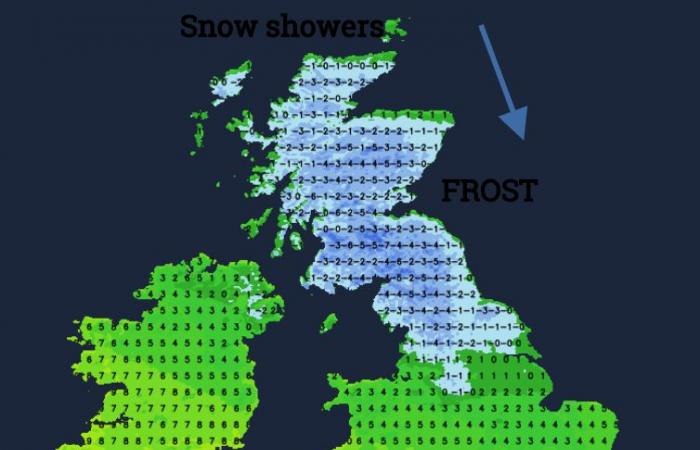 Colder air arrives from the Arctic