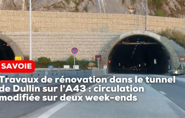 Renovation work in the Dullin tunnel on the A43: traffic changes over two weekends