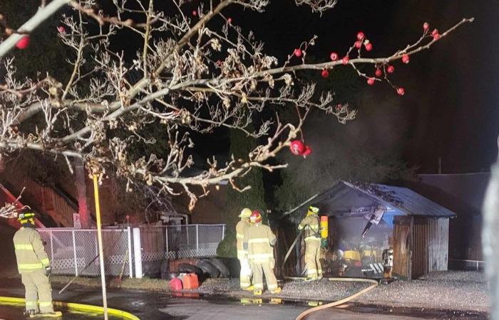 Fire in a garage in Pohénégamook