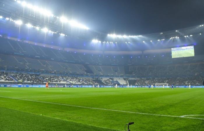 the images of the terribly empty stands of the Stade de France