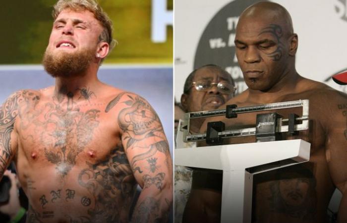 Jake Paul vs. Mike Tyson weigh-in: Tyson slaps Paul during face off, less than two pounds separate fighters